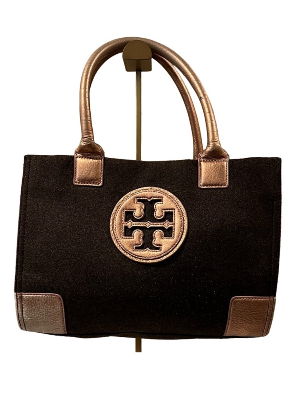Tory Burch Rehab Gray Wool & Rose Gold Tote - needs painting